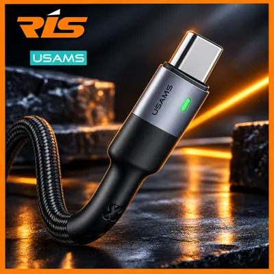 USAMS Data Cable  and Charger Type C Fast Charge 2A + Trickle Led Indicator 1M