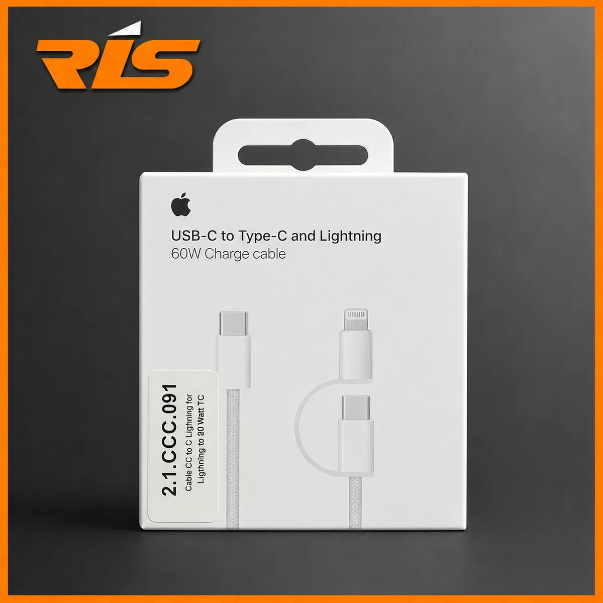 Apple 2-in-1 USB-C to C & Lightning Fast Charging Cable Dual-Head 60W Power Delivery