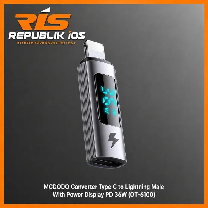MCDODO 36W Converter Type C to Lightning Male With Power Display PD