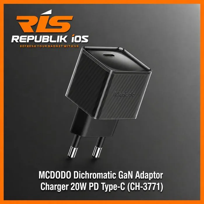 MCDODO 20W Dichromatic GaN Adaptor Charger PD Type C Black