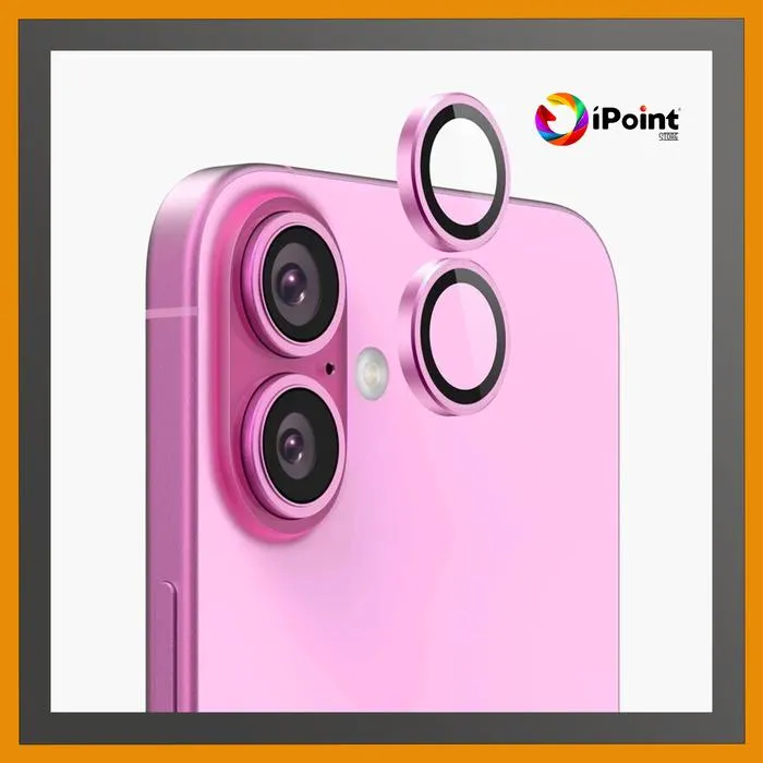 iPhone 16 / 16 Plus Metal Ring With Tempered Glass Camera Lens 1 set anti gores camera protector camera pelindung camera