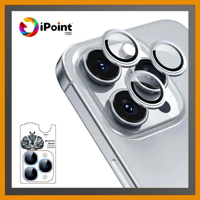 SPOTLITE iPhone 14 Pro / 14 Pro Max Premium High Definition Back Camera Lens Protector Dengan alat pembuka dan alat pemandu pemasangan, Anti Reflection