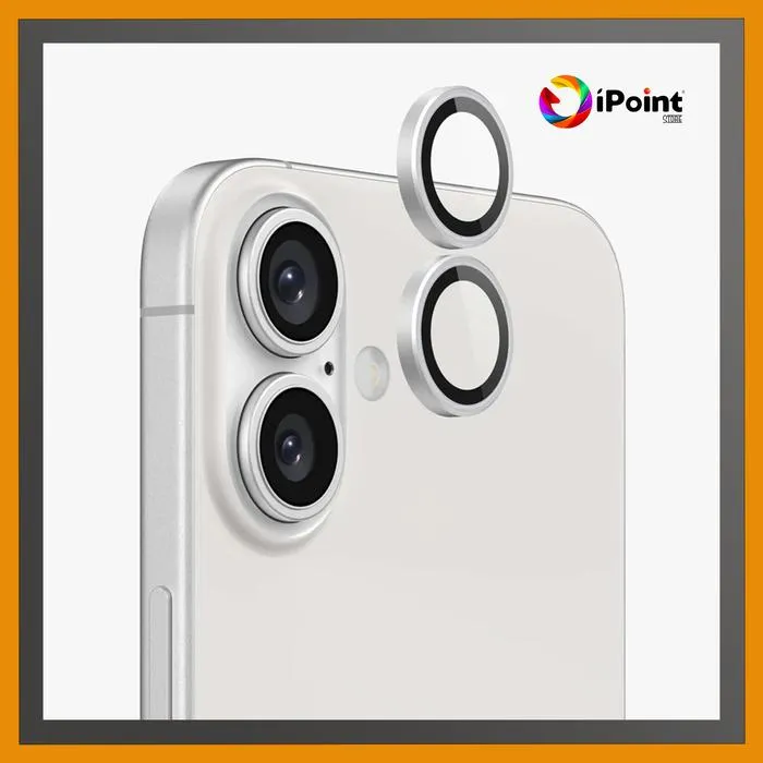 iPhone 16 / 16 Plus Metal Ring With Tempered Glass Camera Lens 1 set anti gores camera protector camera pelindung camera