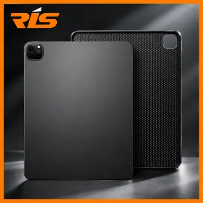 Case iPad TPU Silicone Non Stylus Slot Black Matte With 3D Honeycomb Texture, Anti Skid and Heat Dissipation - Back Case Only