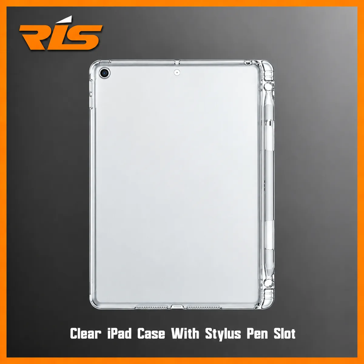 iPad Silicone Case with Stylus Slot - Transparent