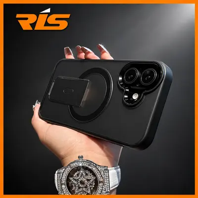 Frosted iPhone 16 Series Premium 2 in 1 M4gSafe With Standing Ultra Hybrid Matte Case