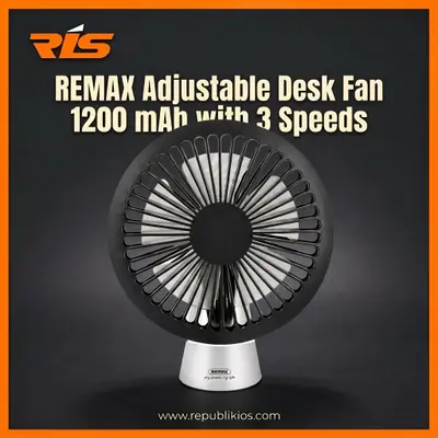 REMAX Adjustable Desk Fan 1200 mAh with 3 Speeds