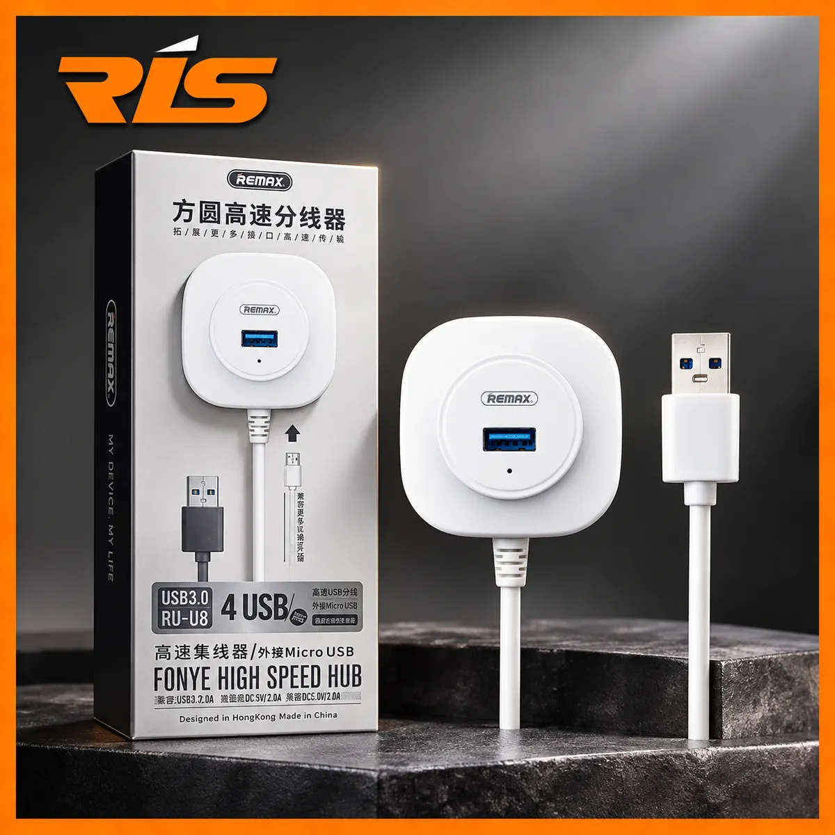 REMAX RU-U8 4 port USB HUB Putih