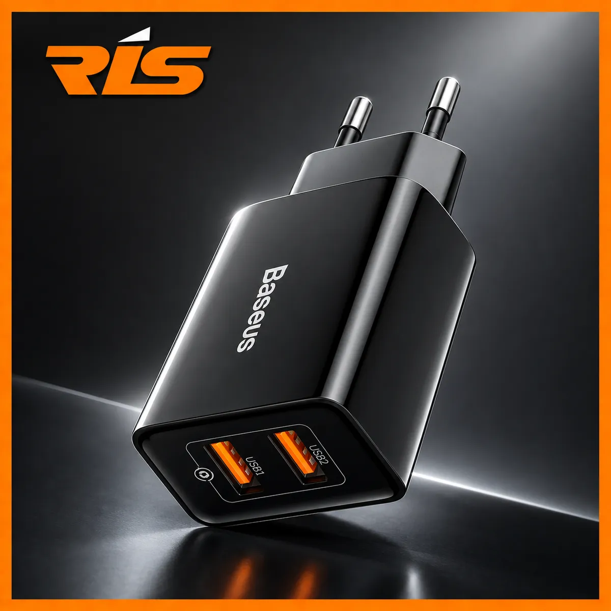Baseus 18W PD 3.0 Speed Mini QC Dual Port USB A Quick Charger EU Plug