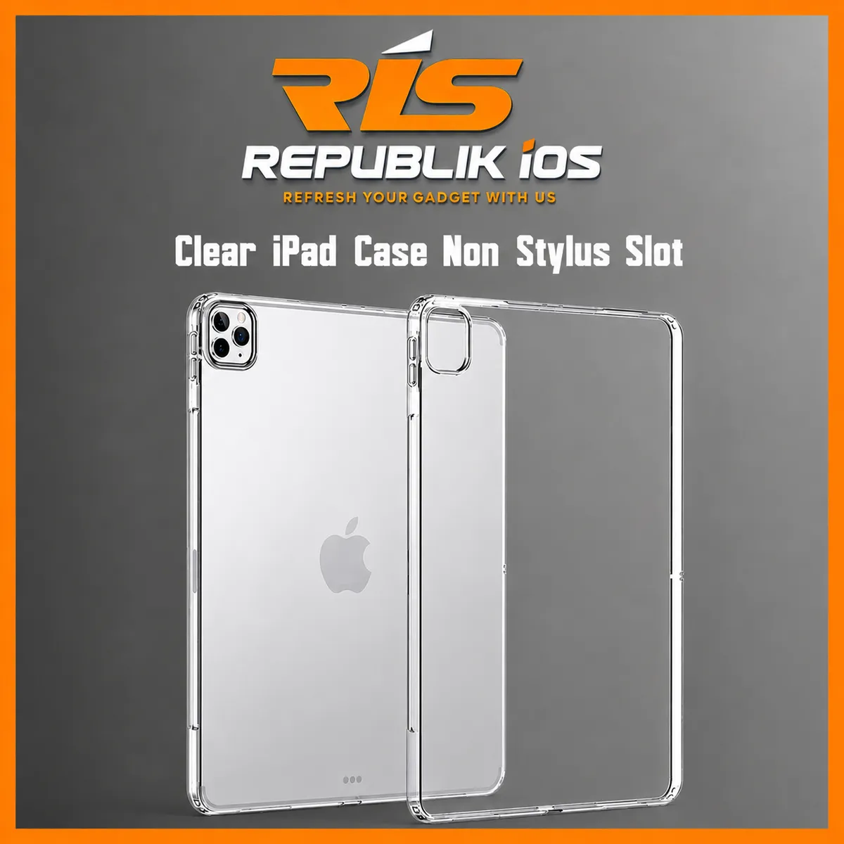 Case iPad Pro 12.9 inch 2018 / 2020 / 2021 / 2022 Clear Transparant Bening Silicone Tablet Cover Casing Softcase Silikon Silicon Anti Crack With Stylus Pencil Slot