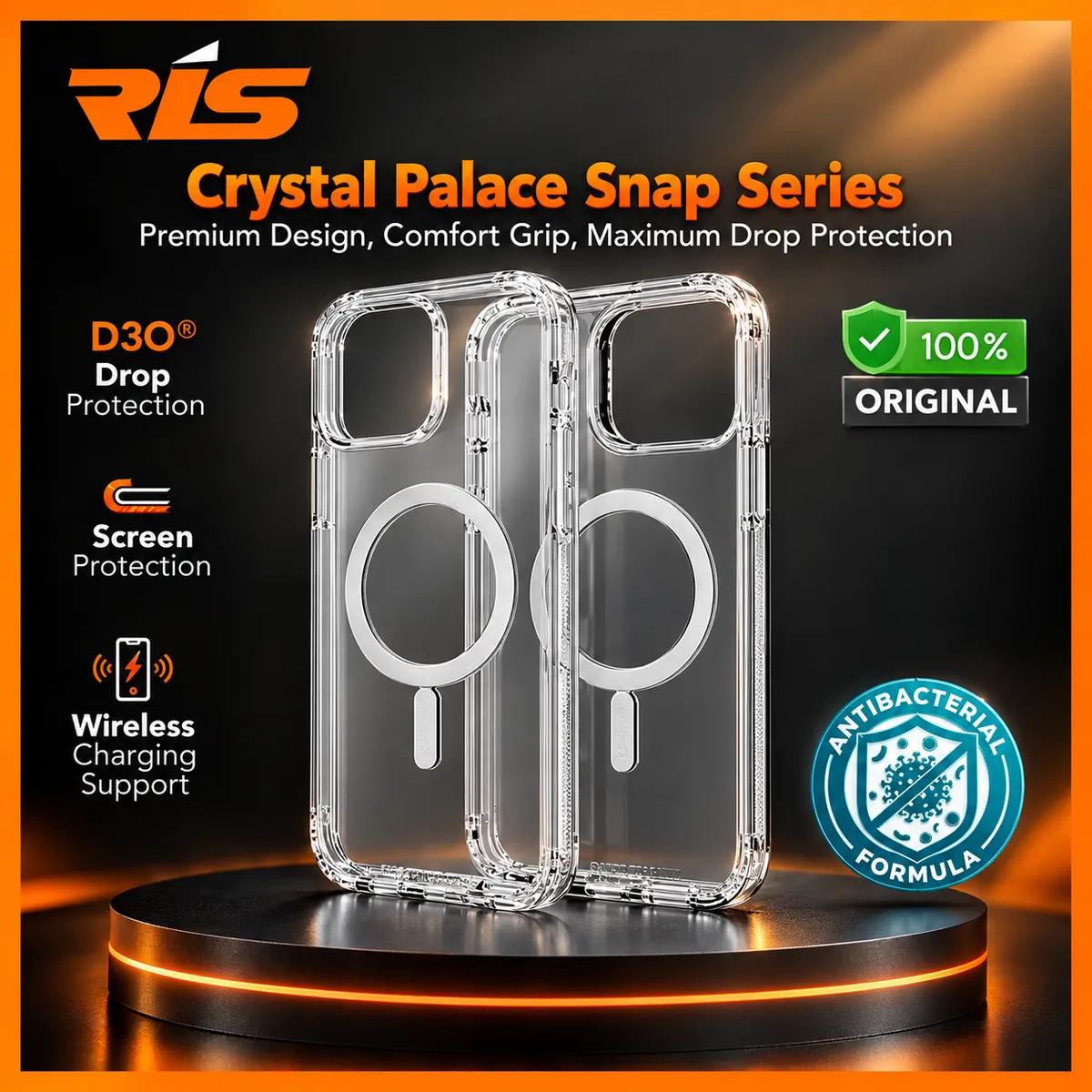 Case iPhone 11 - 15 Series Transparant Magsafe Crystal Palace