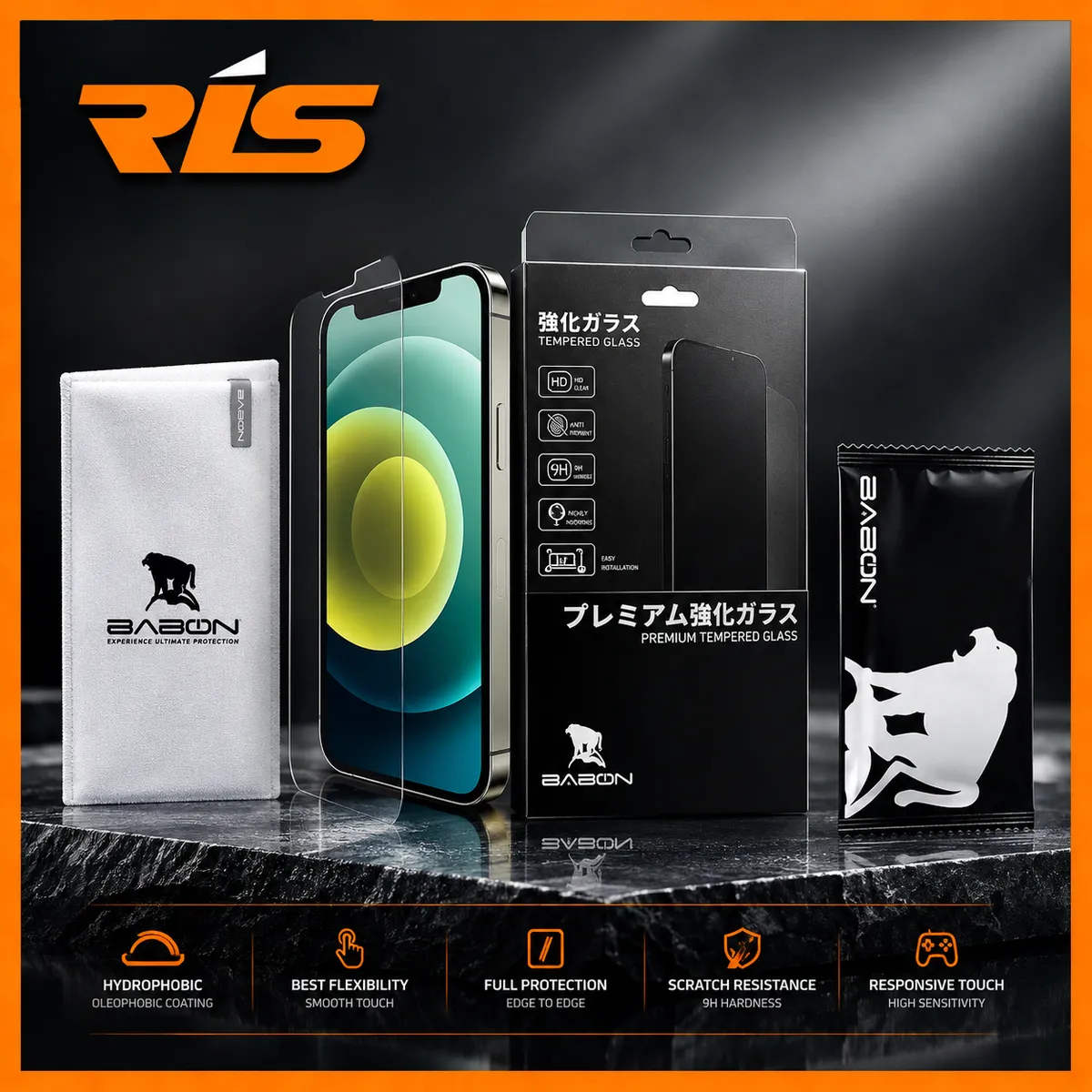 BABON Premium Curve Clear Tempered Glass iPhone ( Non-Full ) Best Japan Quality Product