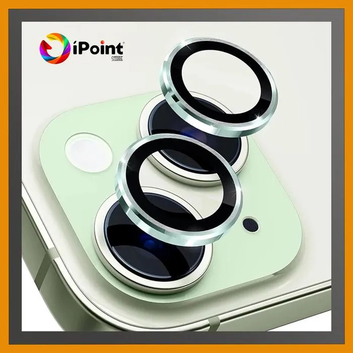 iPhone 16 / 16 Plus Metal Ring With Tempered Glass Camera Lens 1 set anti gores camera protector camera pelindung camera