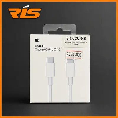 Kabel Data Apple Type C to C 2M Original Fast Charging PD — Macbook iPad iPhone 15 16 Series