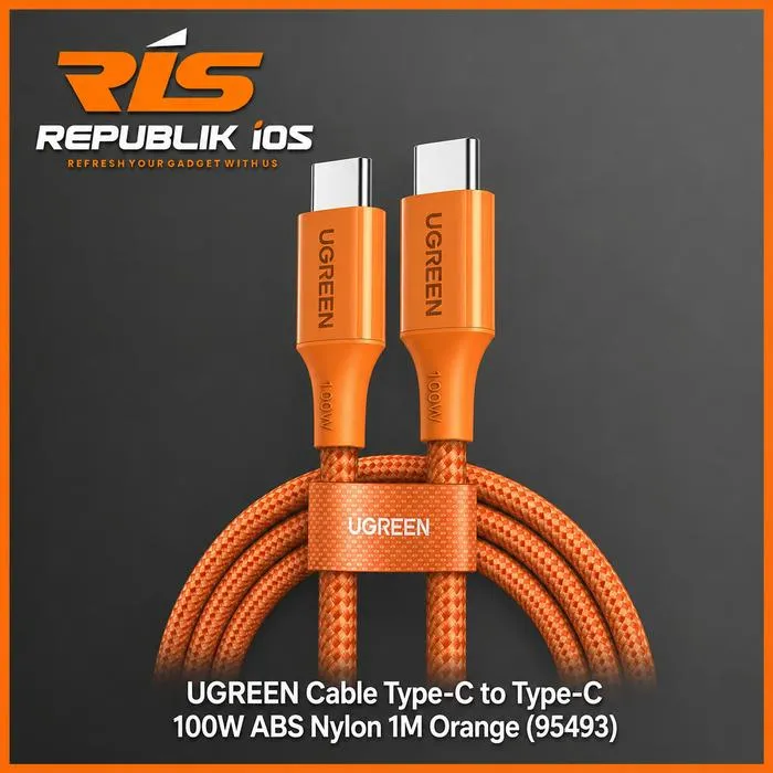 UGREEN 100W Cable Type-C to Type-C ABS Nylon 1M Orange
