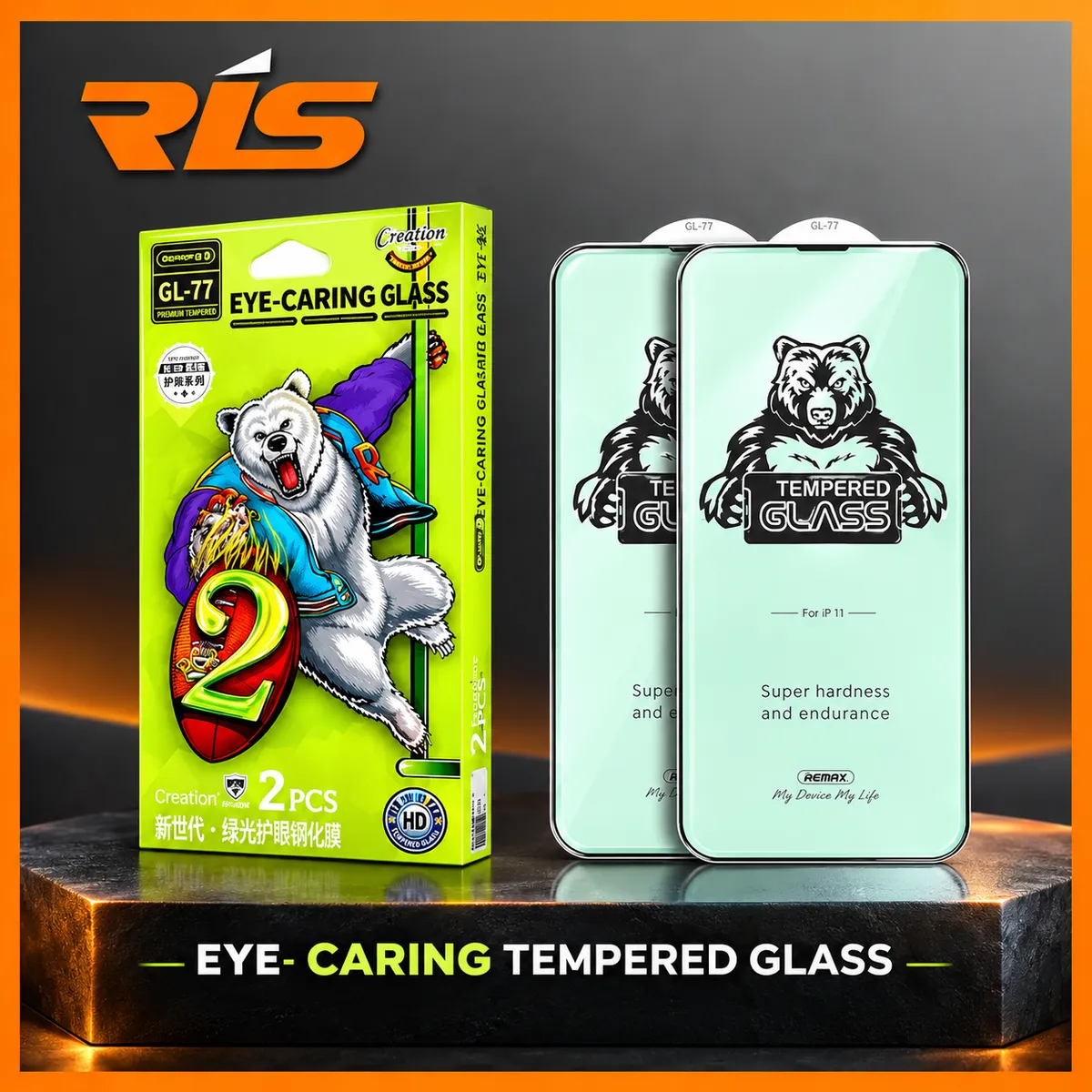 REMAX GL-77 BEST FULL TEMPERED GLASS EYE-CARING SERIES 2 PCS IN 1 PACK