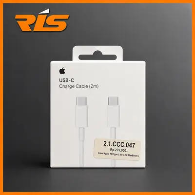 Kabel Data Apple Type-C to C 2M OEM High Quality — Fast Charging PD MacBook iPad iPhone