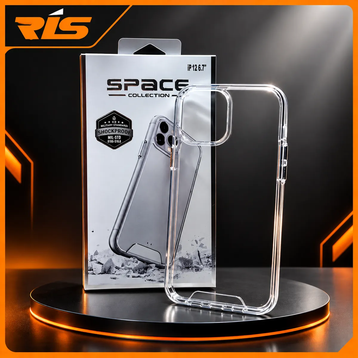 Case iPhone Space Transparant Military Drop Tested