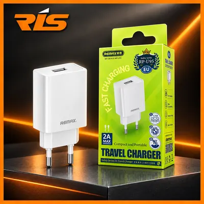 REMAX 10W 2A SINGLE PORT USB A TRAVEL CHARGER