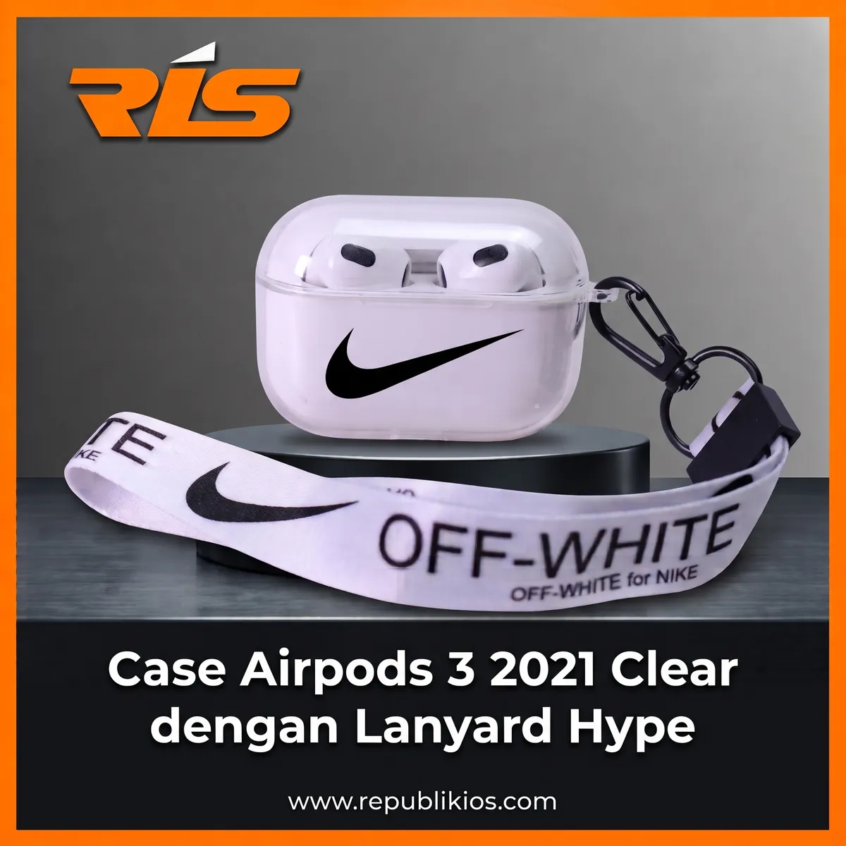 Case Airpods 3 2021 Clear dengan Lanyard Hype