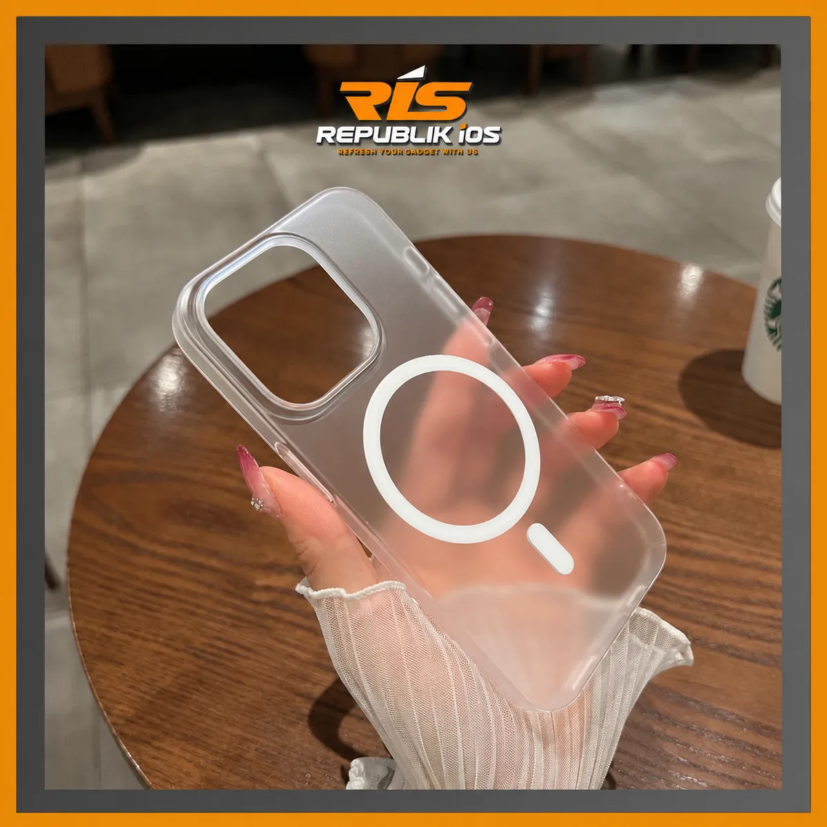 Acrylic Translucent iPhone 15 Series Frosted Anti-Fingerprint Case With Magsafe Support and Ultra Thin