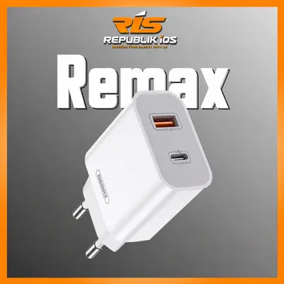 REMAX Surie Series 20W PD+QC Dual Port 2 Port ( USB A + Type C ) Fast Charger Adaptor RP-U68 ( Non Cable Kabel ) EU