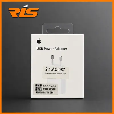 Charger iPhone 5W USB Power Adapter EU Plug Kaki 2 OEM High Quality