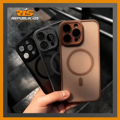 iPhone 16 Series Lunar Frosted Matte Case With M4gsafe Support and Build in Full Tempered Glass Camera