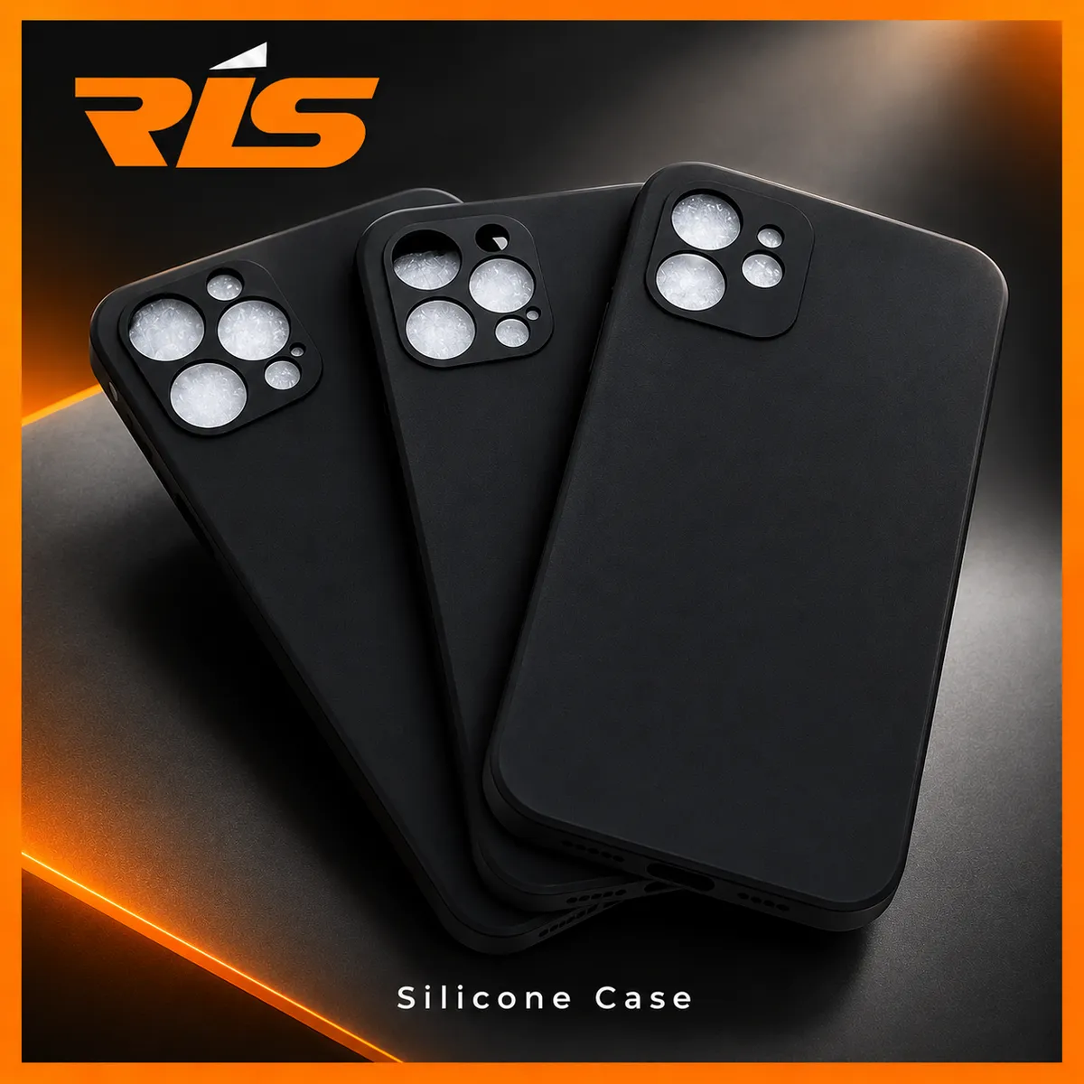 Case iPhone 15 Pro Max TPU Square Logo - Hitam