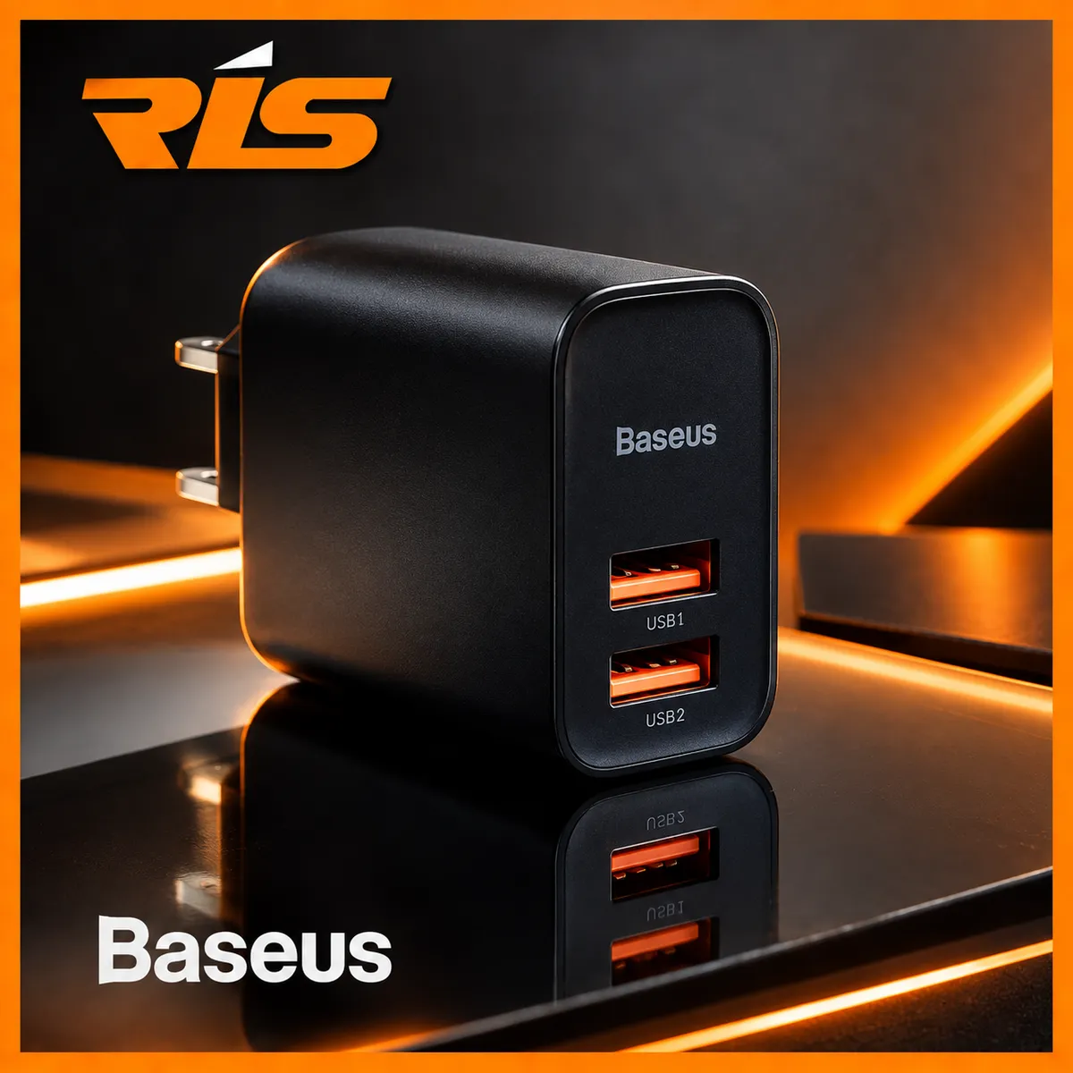 BASEUS 30W Speedy Series QC 3.0 Charger Dual USB A BLACK