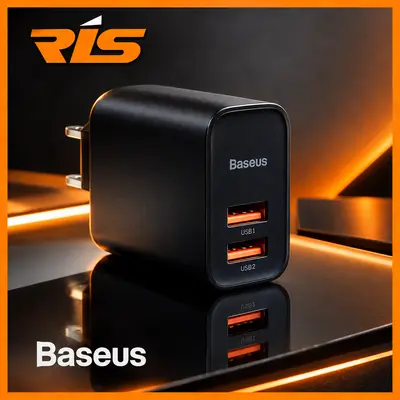 BASEUS 30W Speedy Series QC 3.0 Charger Dual USB A BLACK