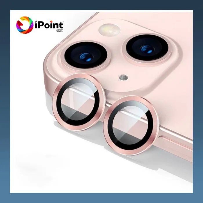 iPhone 15 / 15 PLUS Metal Ring With Tempered Glass Camera Lens 1 set