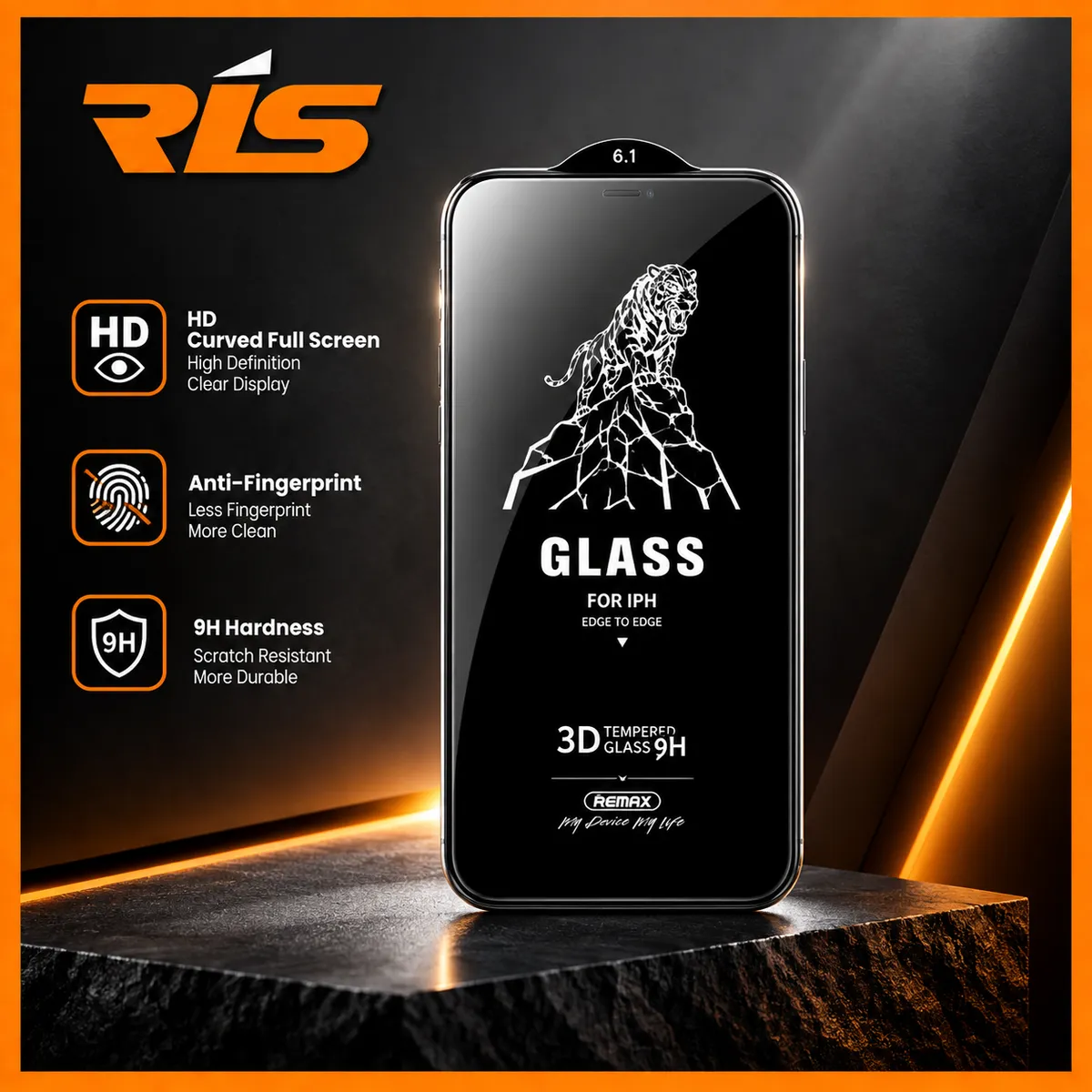REMAX GL-69 Anti-Bacterial and Anti static iPhone Tempered Glass