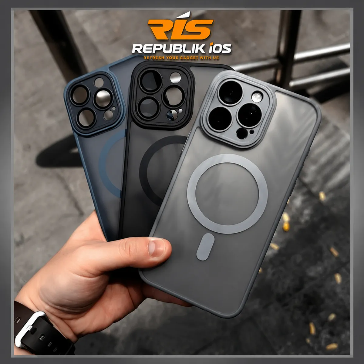 Lucid Frosted Matte Case iPhone 12-15 Series With Magsafe Support and Full Tempered Glass Camera