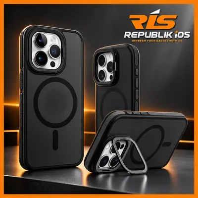 iPhone 15 Series Hybrid Dove Metal Lens Kick Stand Magsafe Case Casing Magnetic Wireless Charge Matte Finished