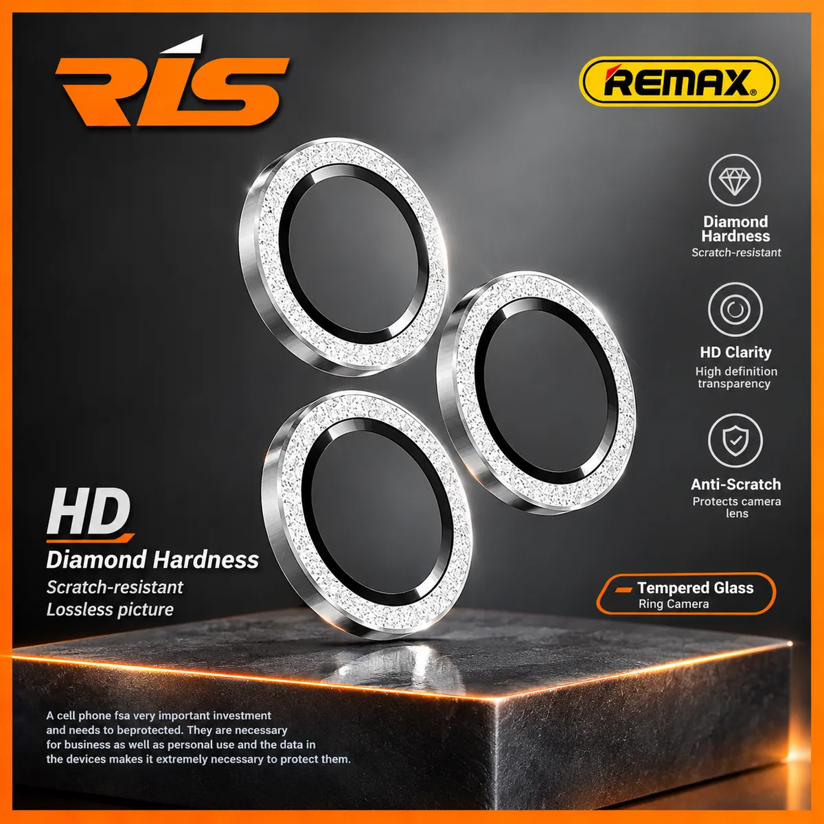 iPhone 13 Mini / 13 6.1" RING CAMERA REMAX METAL LENS PROTECTOR SILVER