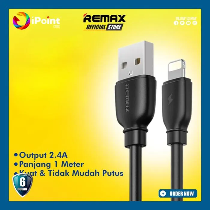 Remax Cable Lightning + Data Transmission 2.4A 1 METER