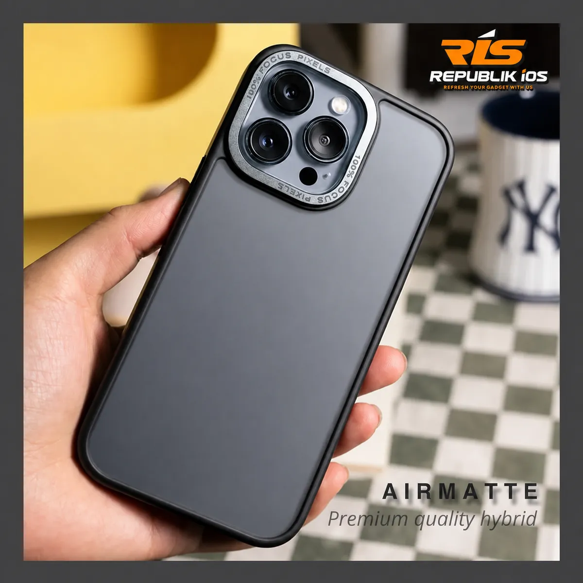 Case iPhone 15 Series Space Airmatte Neo Hybrid Acrylic For iPhone