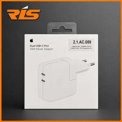 Charger MacBook iPhone Apple 35W Dual USB-C Port Power Adapter Original — Fast Charging