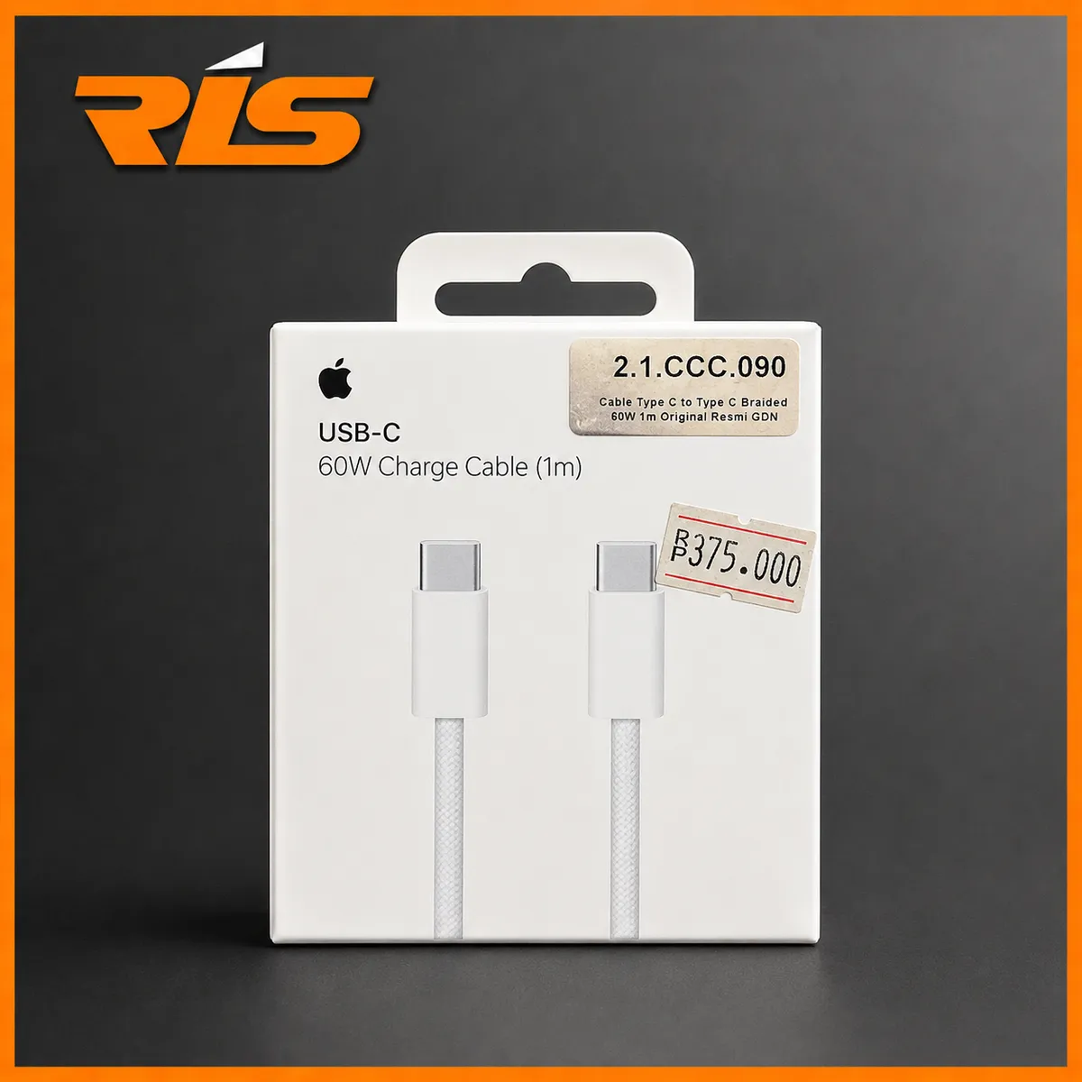 Apple Cable Type C to Type C Braided 60W 1M Original Resmi GDN — Fast Charging PD