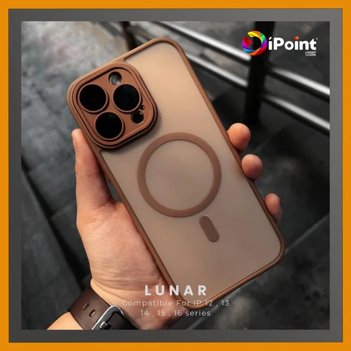 iPhone 16 Series Lunar Frosted Matte Case With M4gsafe Support and Build in Full Tempered Glass Camera