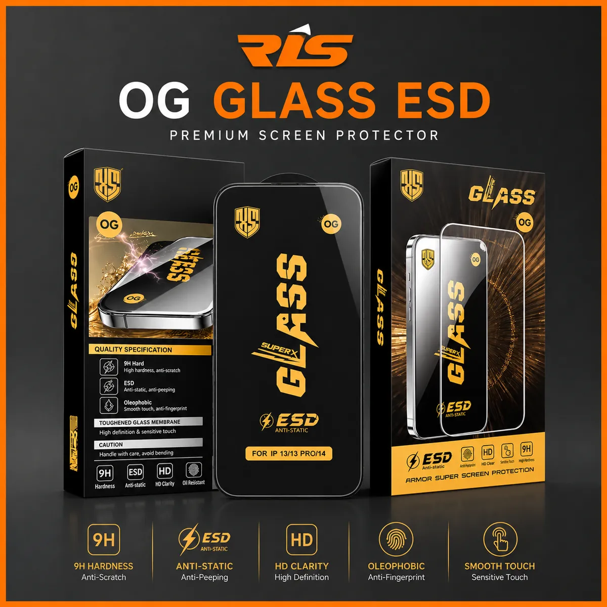 Tempered Glass Clear STATIC OG ESD IPHONE